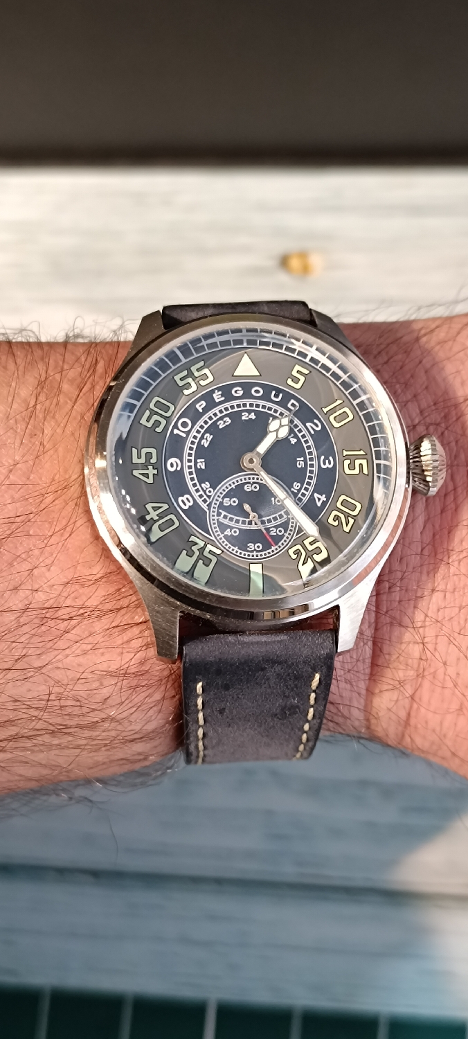 As I can't wear a collectable, I had to choose another one. 
This one is full of aviation history. 
This brand is named after French aviation legend Adolphe Pegoud. The first man to perform the loop-the-loop! 