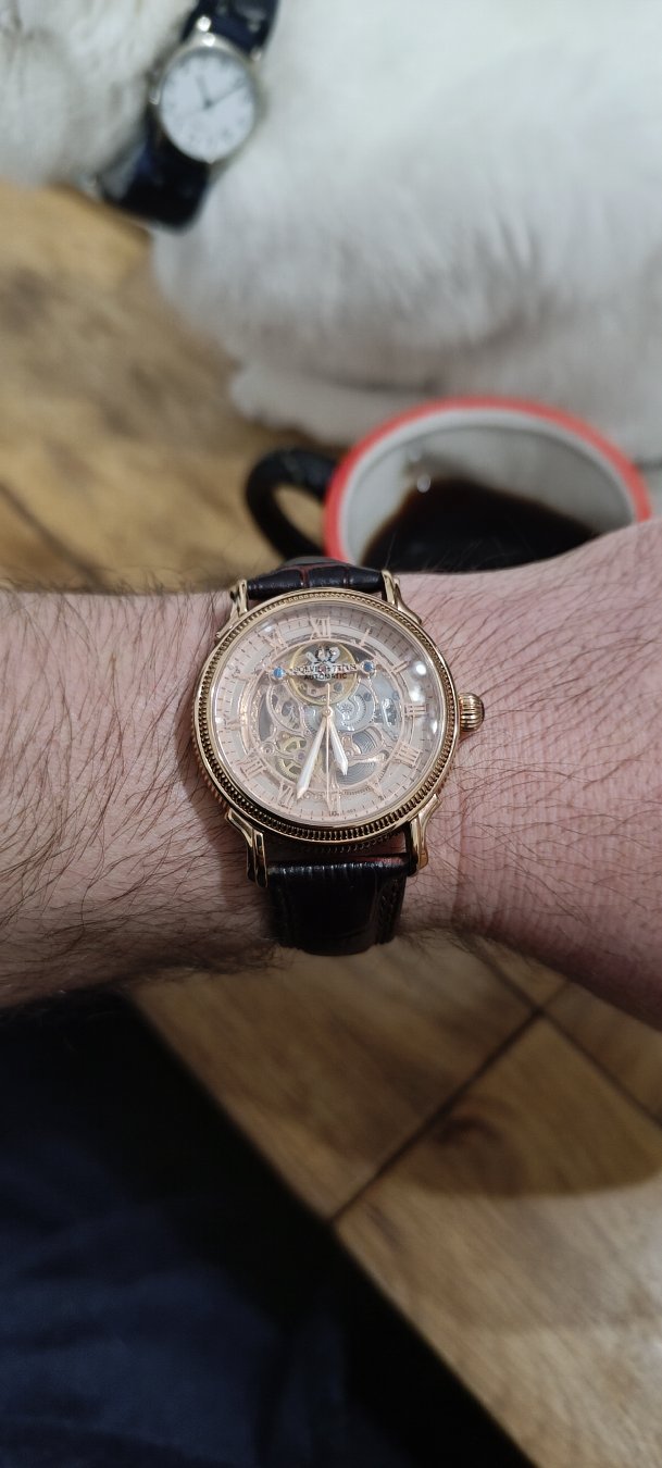 Morning 
Modern vintage look: Yes
Skeleton: Yes
No complications: Yes
Budget friendly: Yes
Good strap: No 
Almost perfect! Hummm, I think this deserves a better strap in the future! 
