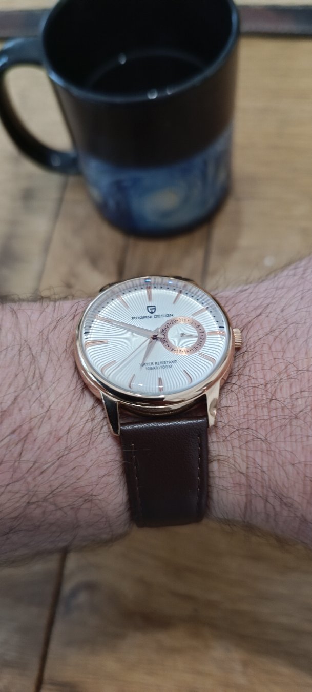Morning
Look at this gorgeous Pagani Design timepiece.
Between that beautifully textured sunburst/guilloché dial, the elegant rose gold accents, and a solid 10BAR (100M) water resistance, this watch punches way above its price tag. Perfect for formal wear or upgrading your daily style.
What do you think of this dial layout? Let me know in the comments!
#ARBAlexWatches #PaganiDesign #DressWatch #WatchCollector
