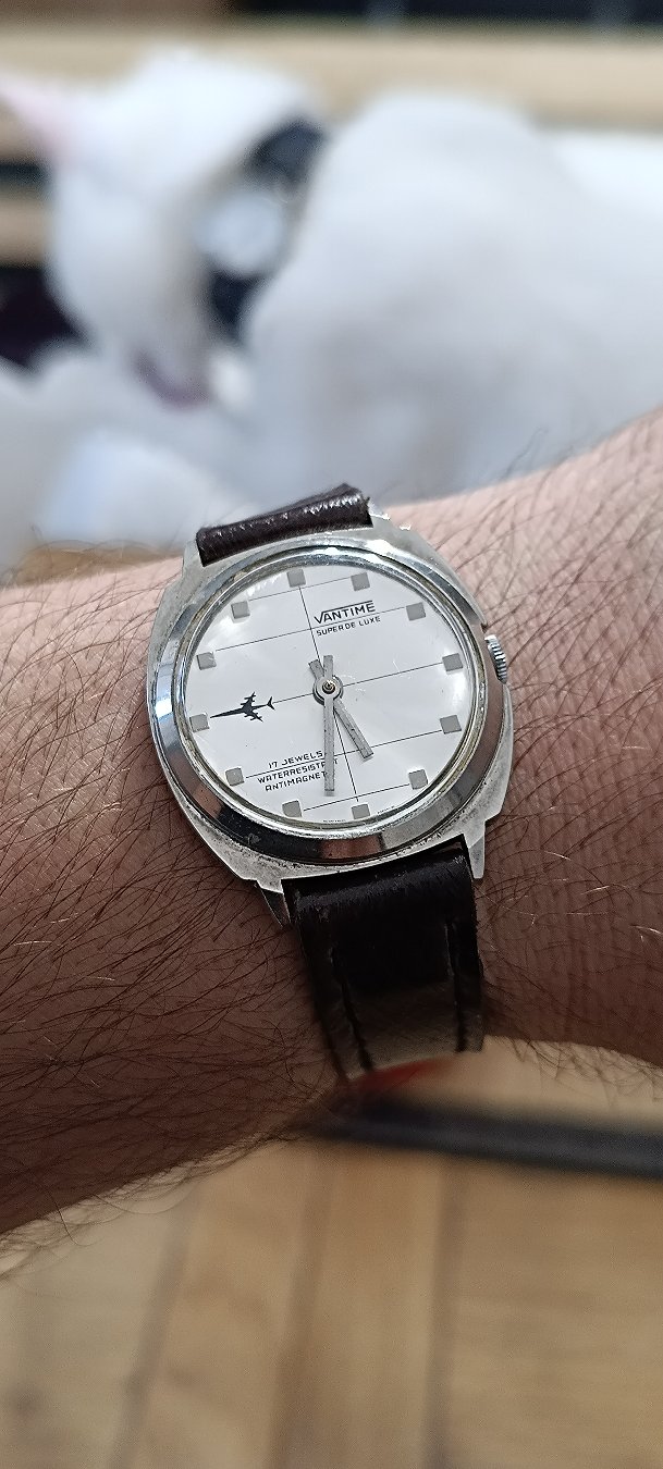 Morning
Taking a closer look at this unique vintage Vantime Super De Luxe! Featuring a 17-jewel Swiss mechanical movement, a sharp cushion case, and a fantastic mid-century crosshair dial with an airplane detail on the horizontal axis. Paired with a custom textured brown leather strap.
What’s your favorite retro dial detail? Let me know in the comments below!
Don't forget to like, comment, and subscribe for more watch collecting, strap craft, and vintage horology!
#VintageWatch #WatchCollecting #VantimeWatch #SwissMade #MechanicalWatch #Horology #Shorts