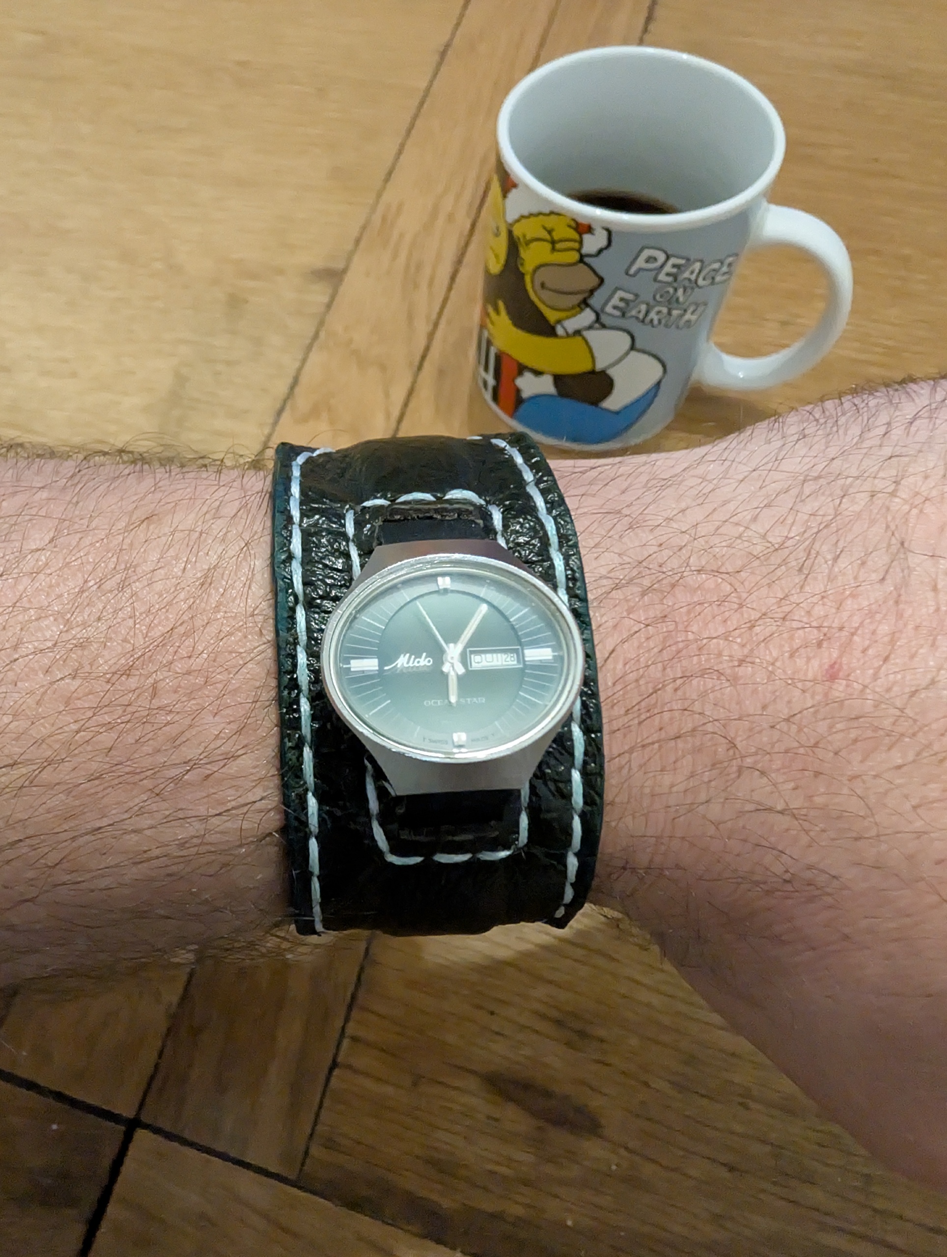 Morning everyone
Unboxing and detailing a very unique piece of vintage horology—a 1970s Mido Ocean Star featuring a rare elliptical/oval dial layout set inside a brushed tonneau monocoque case.
This specific reference features a Portuguese day wheel ("QUI") means THU, confirming its original export route to Brazil. To give this slim 70s classic extra wrist presence and protection, I paired it with a custom-crafted green leather bund strap with heavy white saddle stitching.
What are your thoughts on oval dials from this era? Let me know in the comments!
Don't forget to like, subscribe, and hit the notification bell for more vintage watch breakdowns, strap making, and horology content!
#Mido #MidoOceanStar #VintageWatch #WatchCollecting #Horology #WatchMaker #CustomWatchStrap #BundStrap #BrazilianWatch #WatchCommunity #ArbalexWatches #WatchesOfInstagram #VintageMido