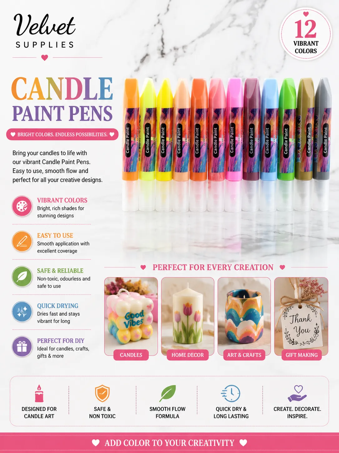 12 in 1 Candle Paint Set