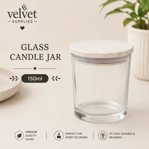 150ML Glass Jar With Wooden Lid - 6 PCS