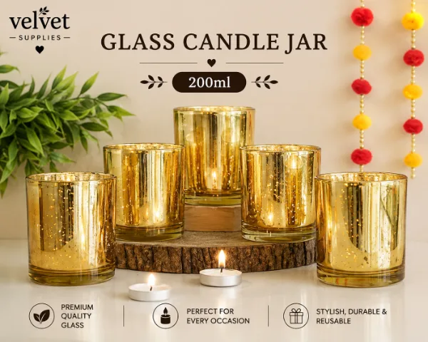 200ML Glass Votive Jar - 6PCS