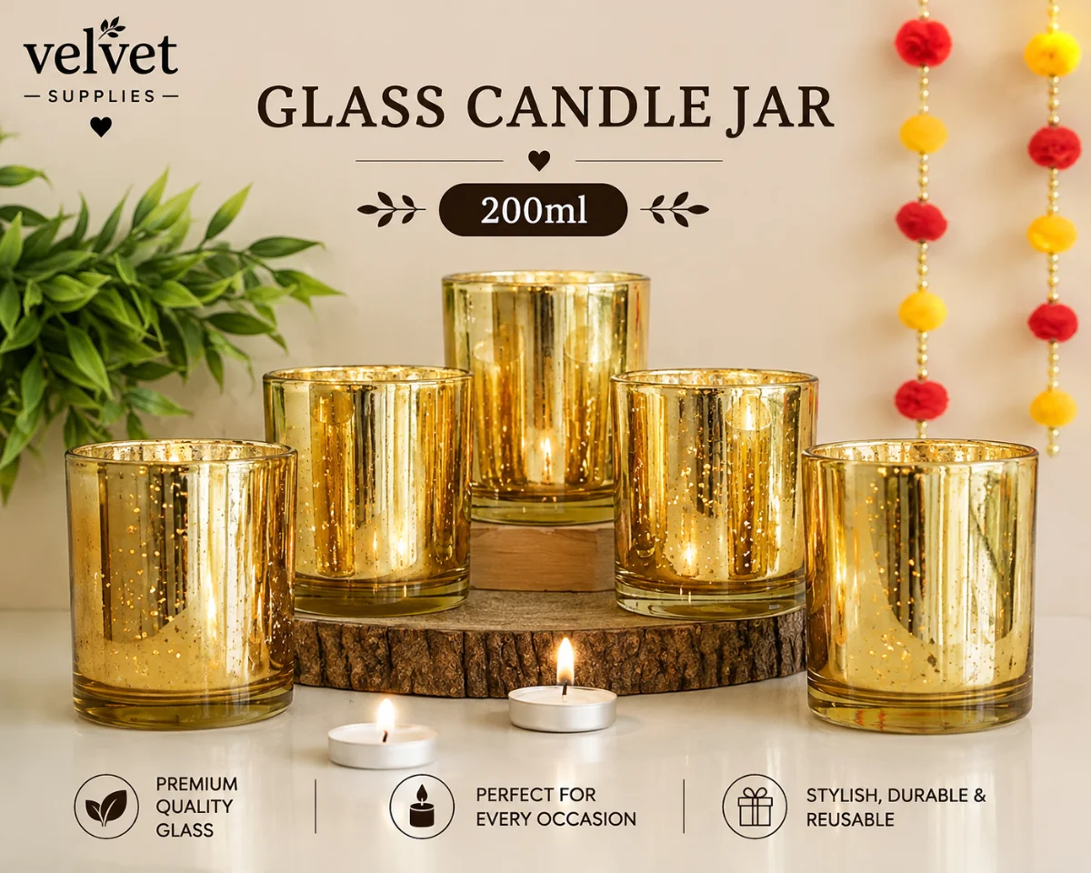 200ML Glass Votive Jar - 6PCS