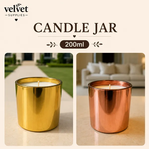 200ML Gold And Copper Glass jar - 6PCS