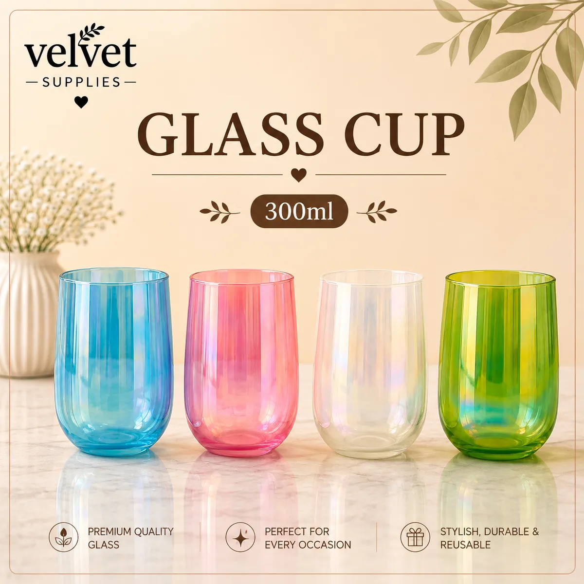 300Ml Glass Jar - 6 PCS