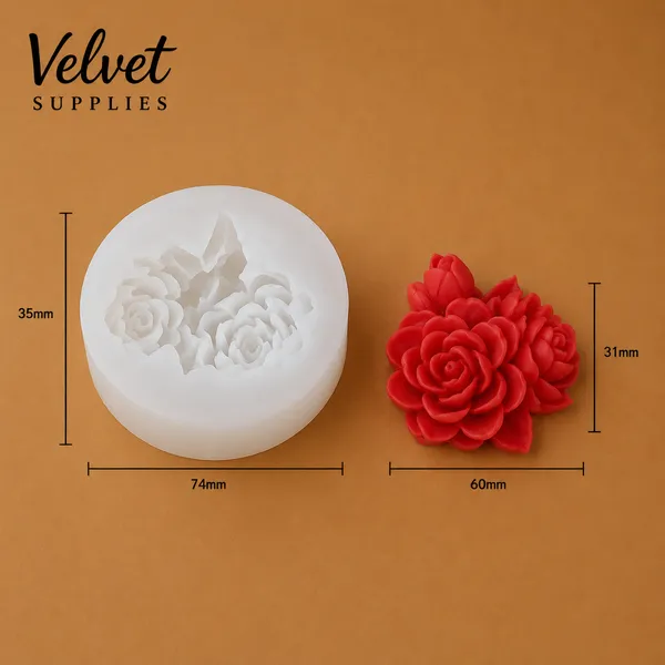  3D Rose Flower Candle Handmade Mould