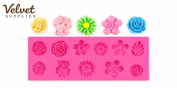 3D Rose Sun Flower Daisy Leaves