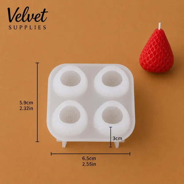  4 Cavity Strawberry Candle Mould