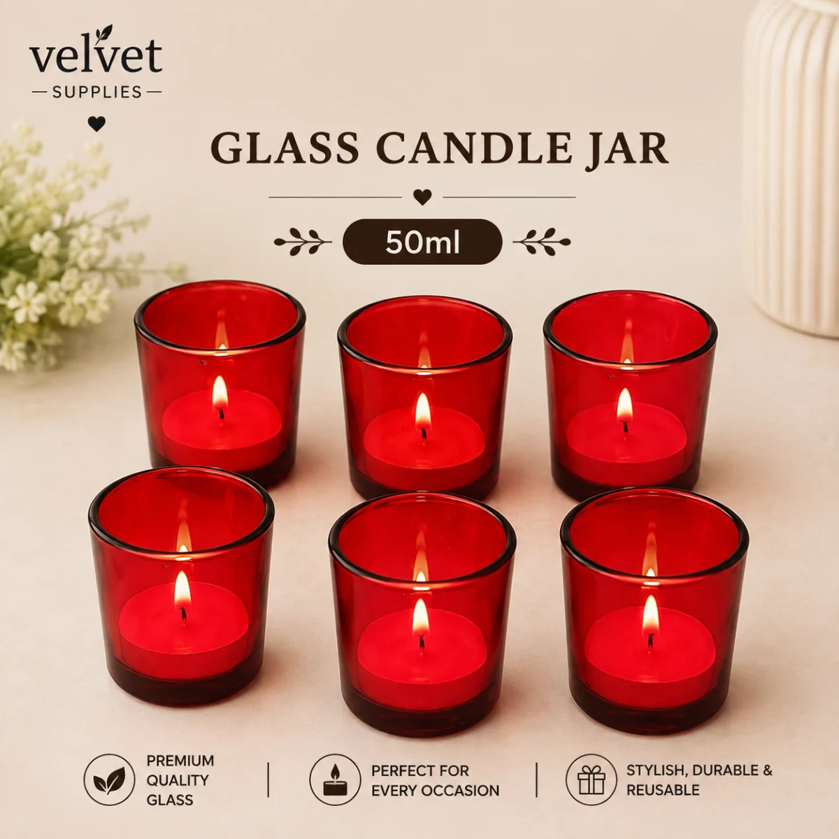 50ML Glass Jar - 6PCS