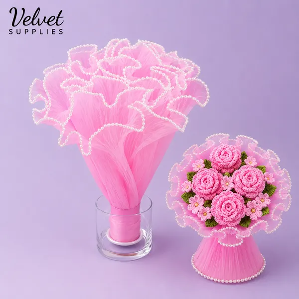 Bouquet Wrapping Net (3.5 Mtr) – Pink