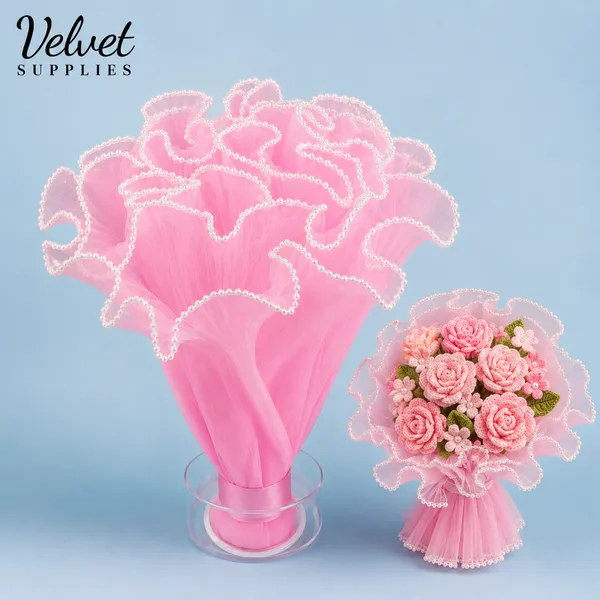 Bouquet Wrapping Net Pink