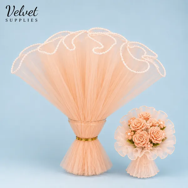 Bouquet Wrapping Net(3.5mtr) Peach
