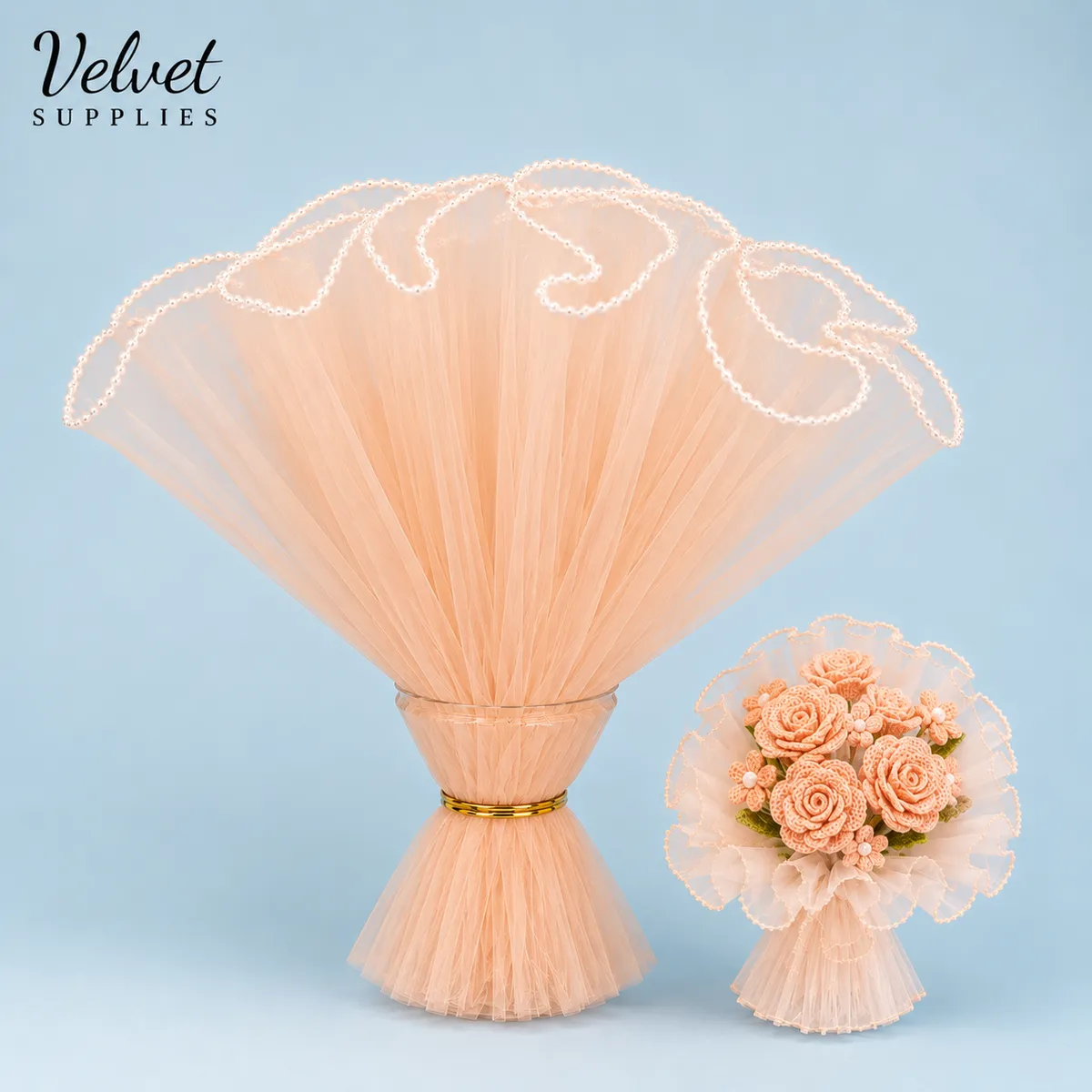Bouquet Wrapping Net(3.5mtr) Peach