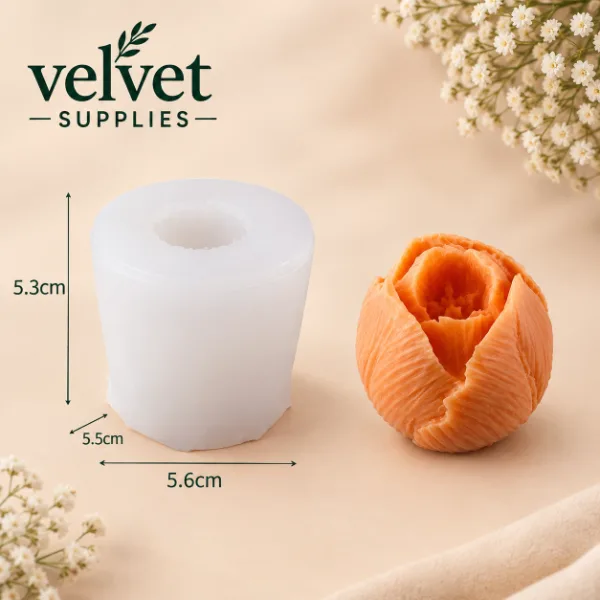 Closed Rose Flower Handmade Mould