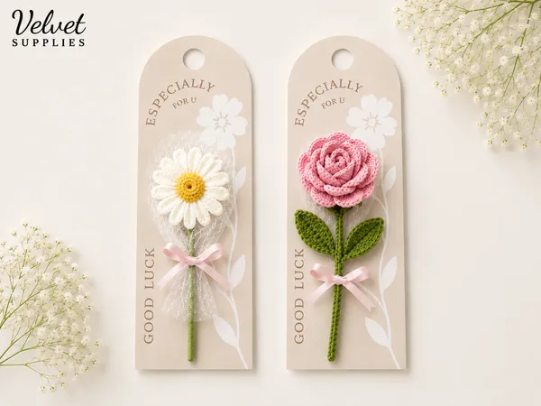 Flower Card Beige (pack of 10)