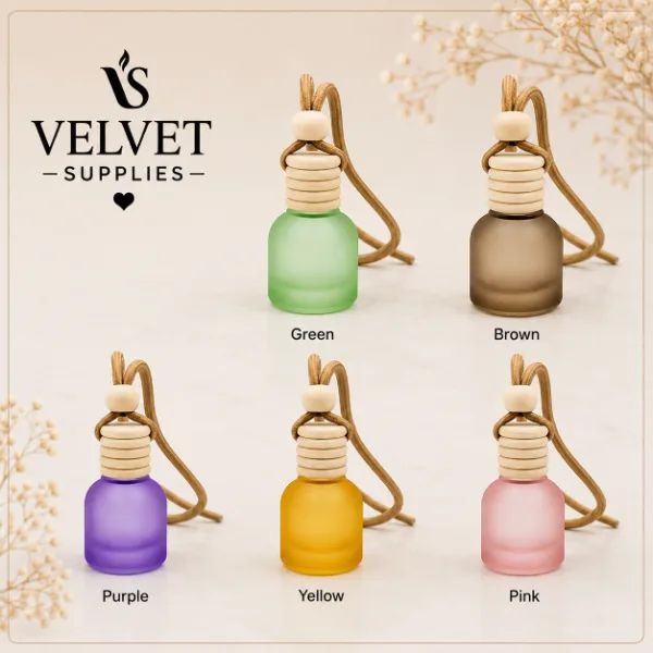 Frosted colour Glass Car Diffuser Bottle with Wooden Cap