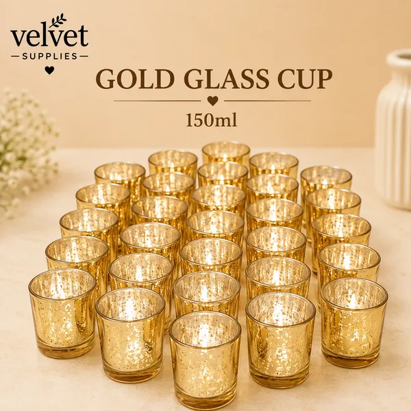 Gold Glass Votive 150ml  - 6 PCS