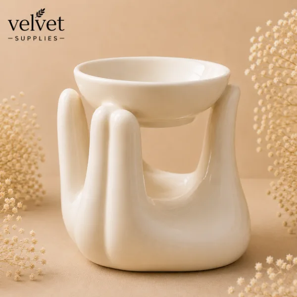 Hand Shape Ceramic Candle Diffuser - 1 PC(white)