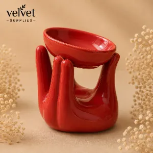Hand Shape Ceramic Candle Diffuser - 1 PC(Red)