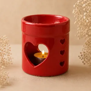 Heart Cutout Design Ceramic Candle Diffuser - 1 PC(Red)