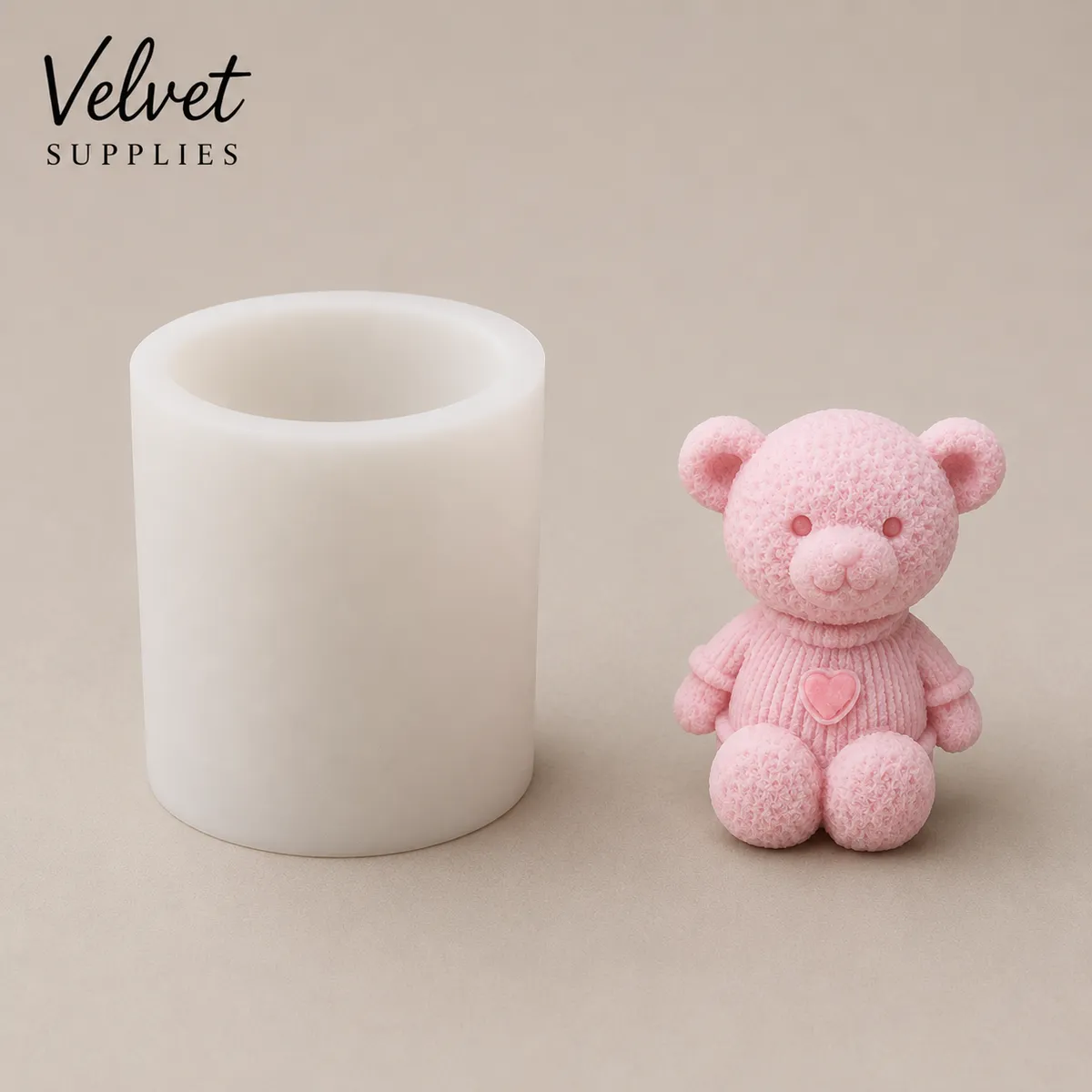 Heart tea light teddy
