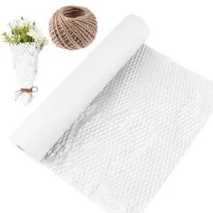 Honeycomb Paper Rolls For Bouquet Wrapping - WHITE
