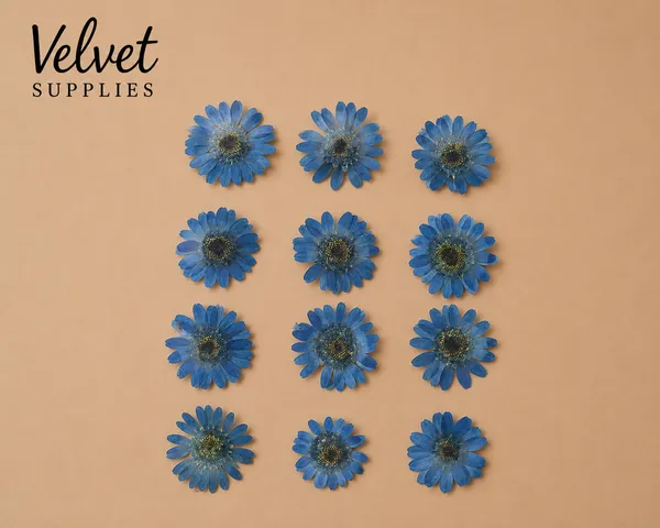 Ink Blue Daisy Pressed Dry Flower 
