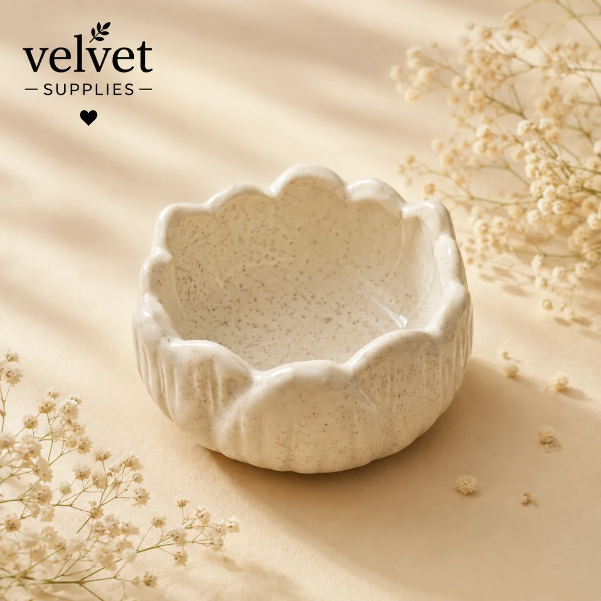  Lotus Shape Ceramic Wax Jar - 1PC(White)