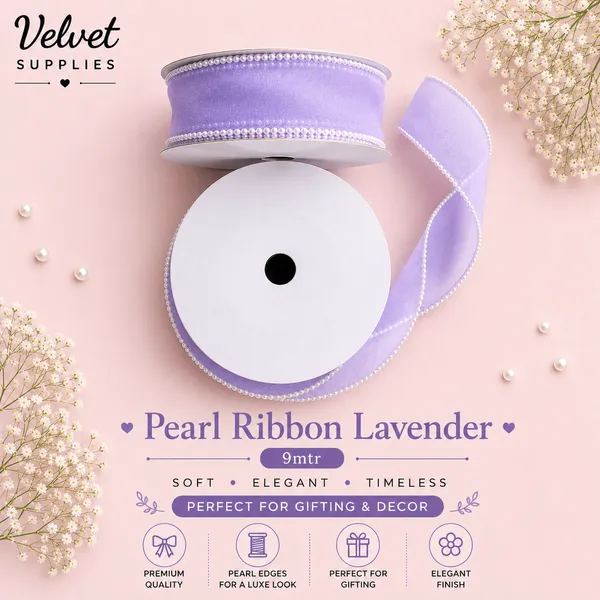 Pearl Ribbon – Lavender (9 Mtr)