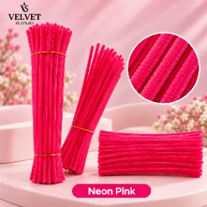 Premium Pipe Cleaners 8'MM Approx - Neon Pink