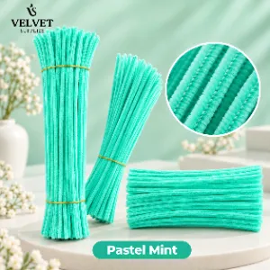 Premium Pipe Cleaners 8'MM Approx - Pastel Mint Green