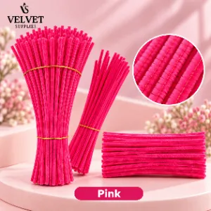 Premium Pipe Cleaners 8'MM Approx - Pink