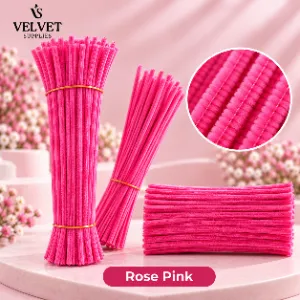 Premium Pipe Cleaners 8'MM Approx - Rose Pink