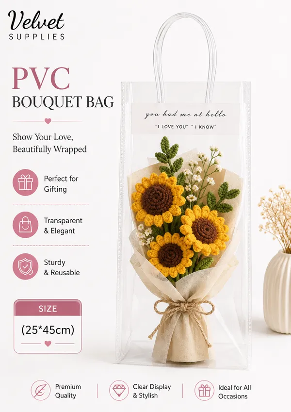 PVC Bouquet Bag (25*45cm)