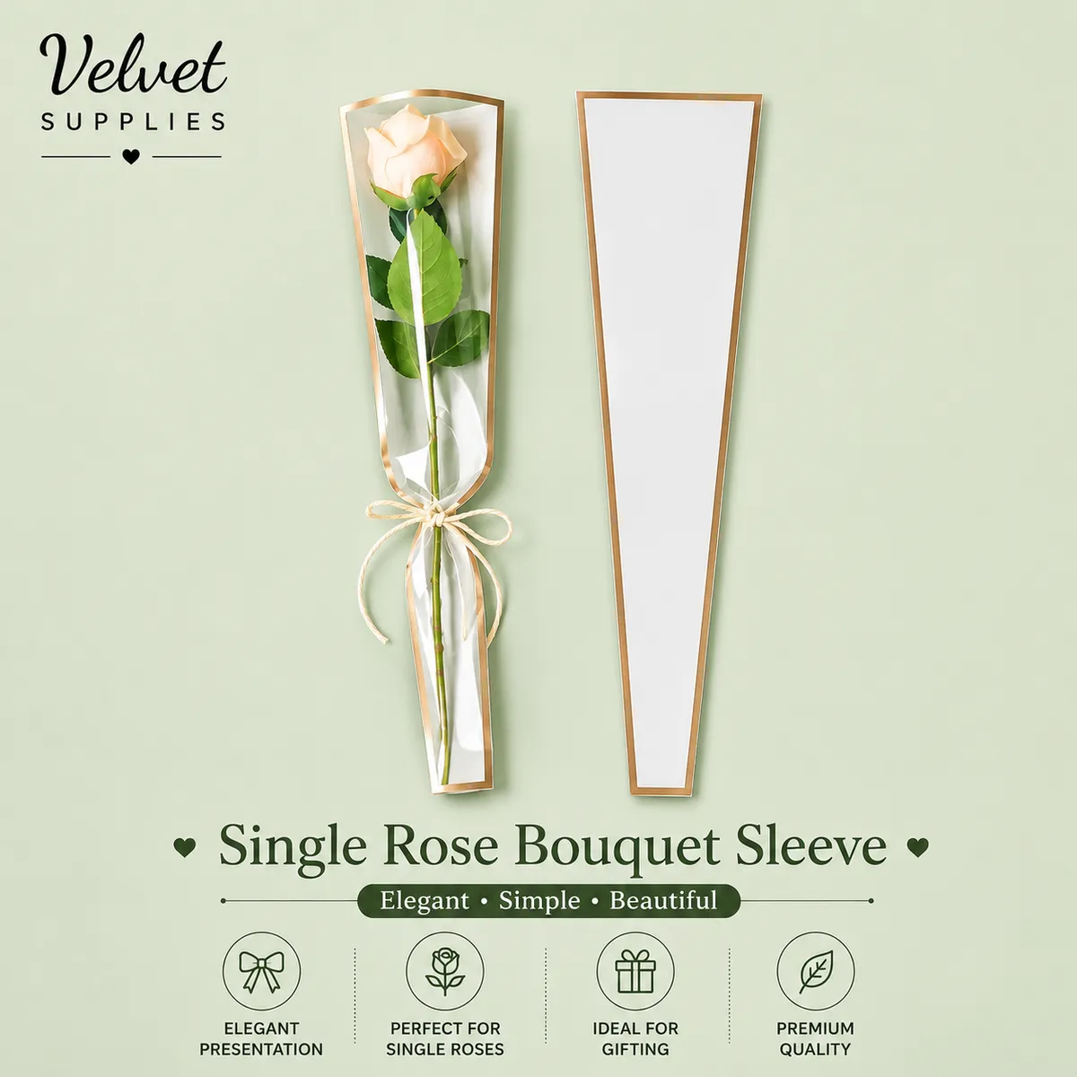 Single Flower Sleeves White (Pack of 10)