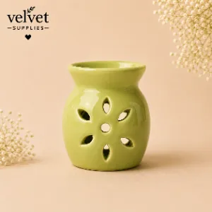 Small Matki Shape Flower Cutout Design Ceramic Candle Diffuser - 1 PC