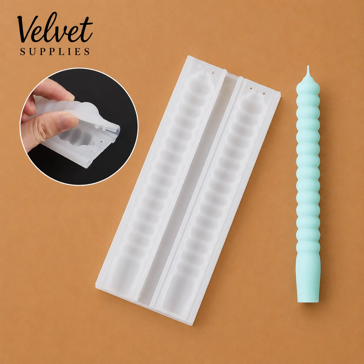 Geometric Spiral Long Pole Candle Mould