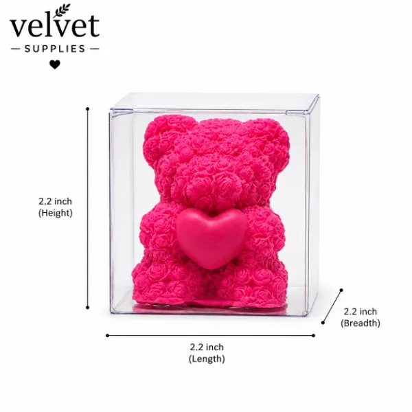 Teddy Candle Pvc Box (2.2x2.2x2.2 inch ) - 10 PCS