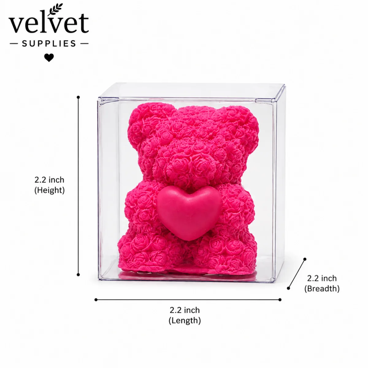 Teddy Candle Pvc Box (2.2x2.2x2.2 inch ) - 10 PCS