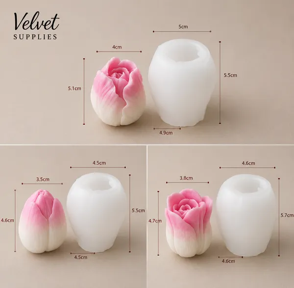 Tulip candles pack of 3