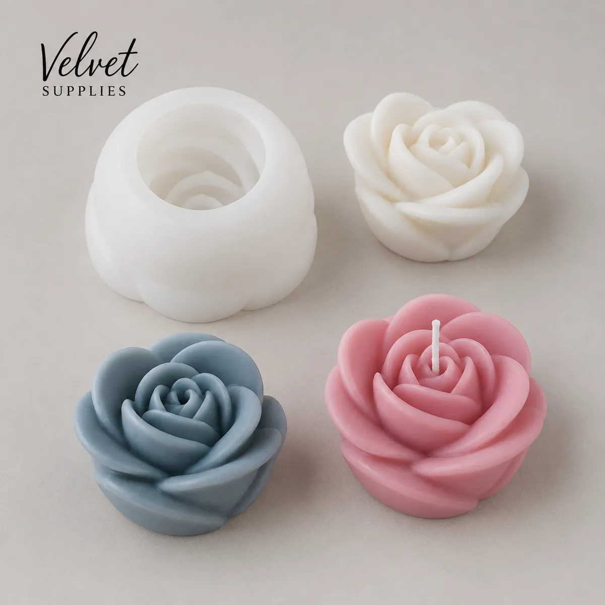 Valentine rose mould medium
