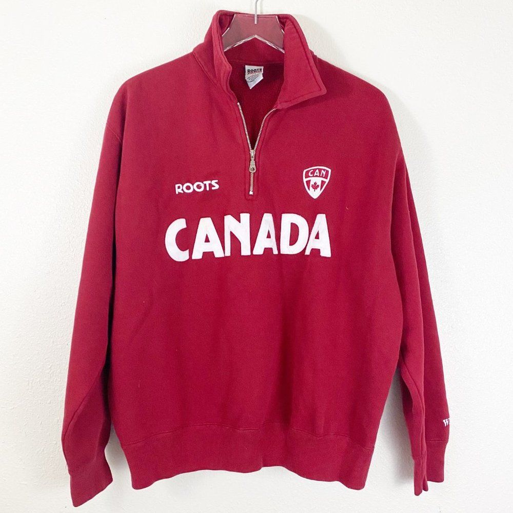 Download Roots Canada Whistler Men's Red Pullover 1/4 Zip ...