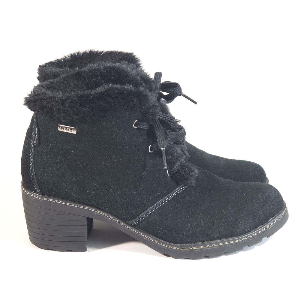 sporto micah waterproof suede knit collar bootie