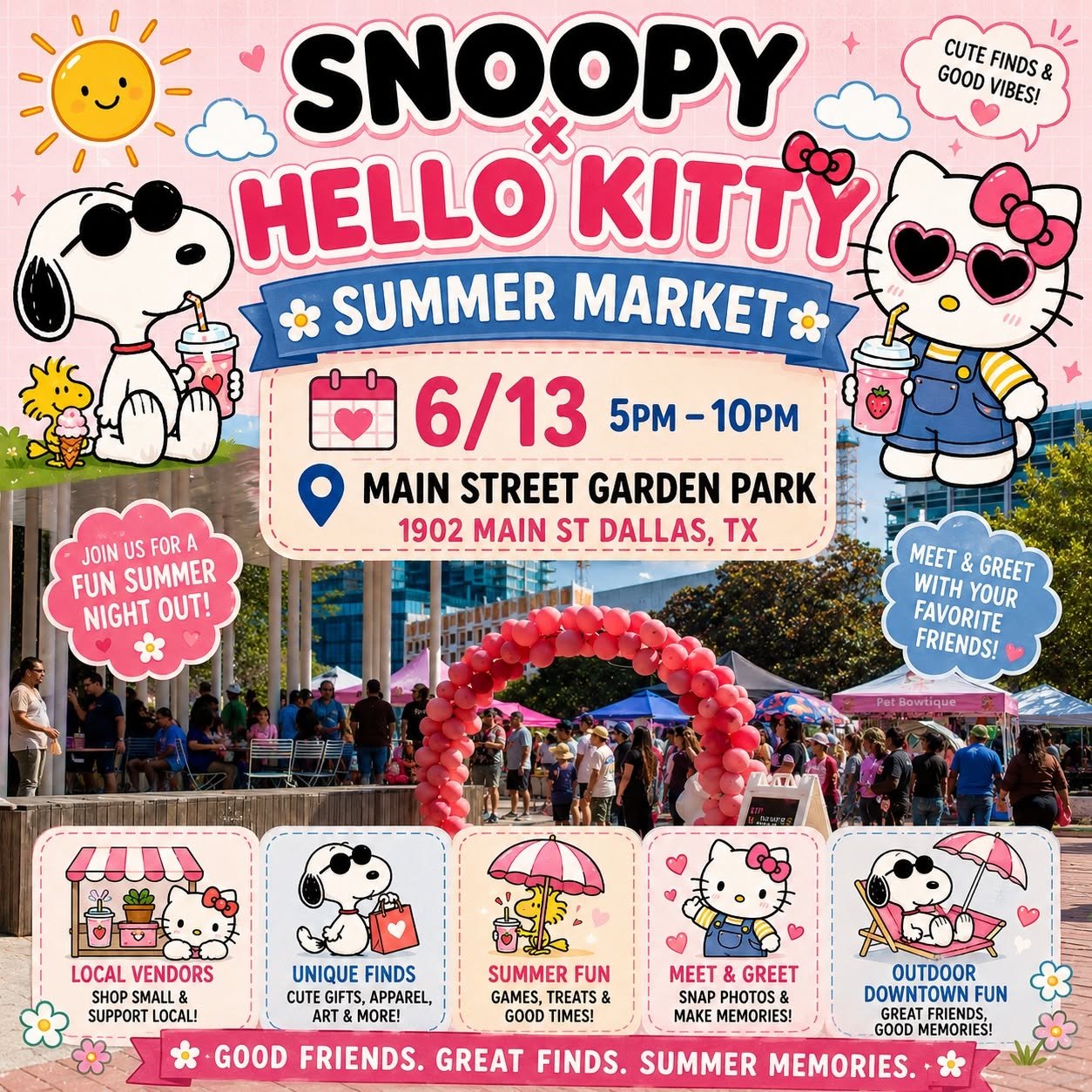 Snoopy x Hello Kitty Night Market Mash Up