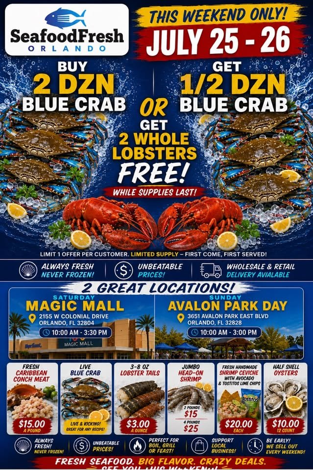 West Orlando Seafood Pop Up Shop
