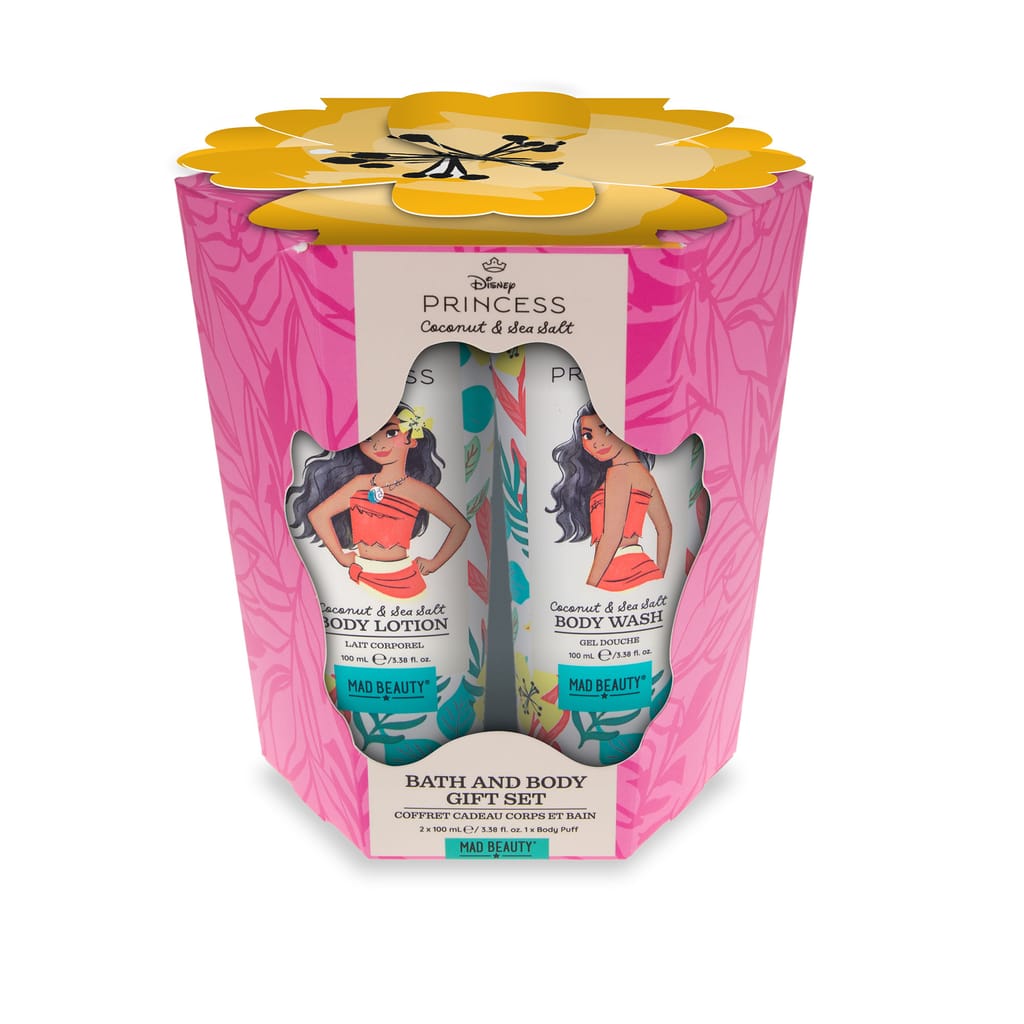 ديزني للعناية بالجسم شاور جل + بودي لوشن + ليفة موانا 