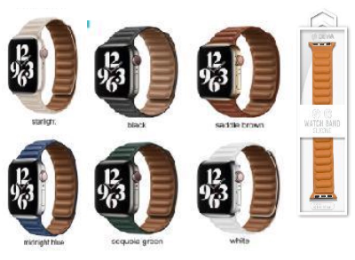 Elegant Leather two-tone Watch Band