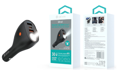 Ultra1 PD30W+QC18W 6-in-1 Muiti-function Fast Car Charger